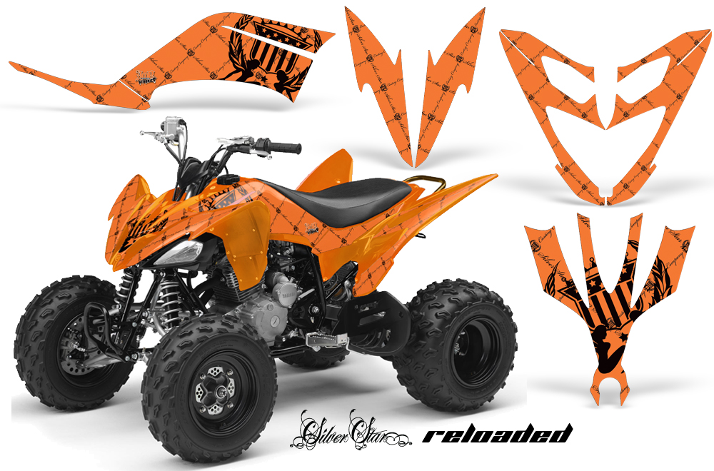 Yamaha Raptor 250 Graphics Reloaded BlackOrangeBG